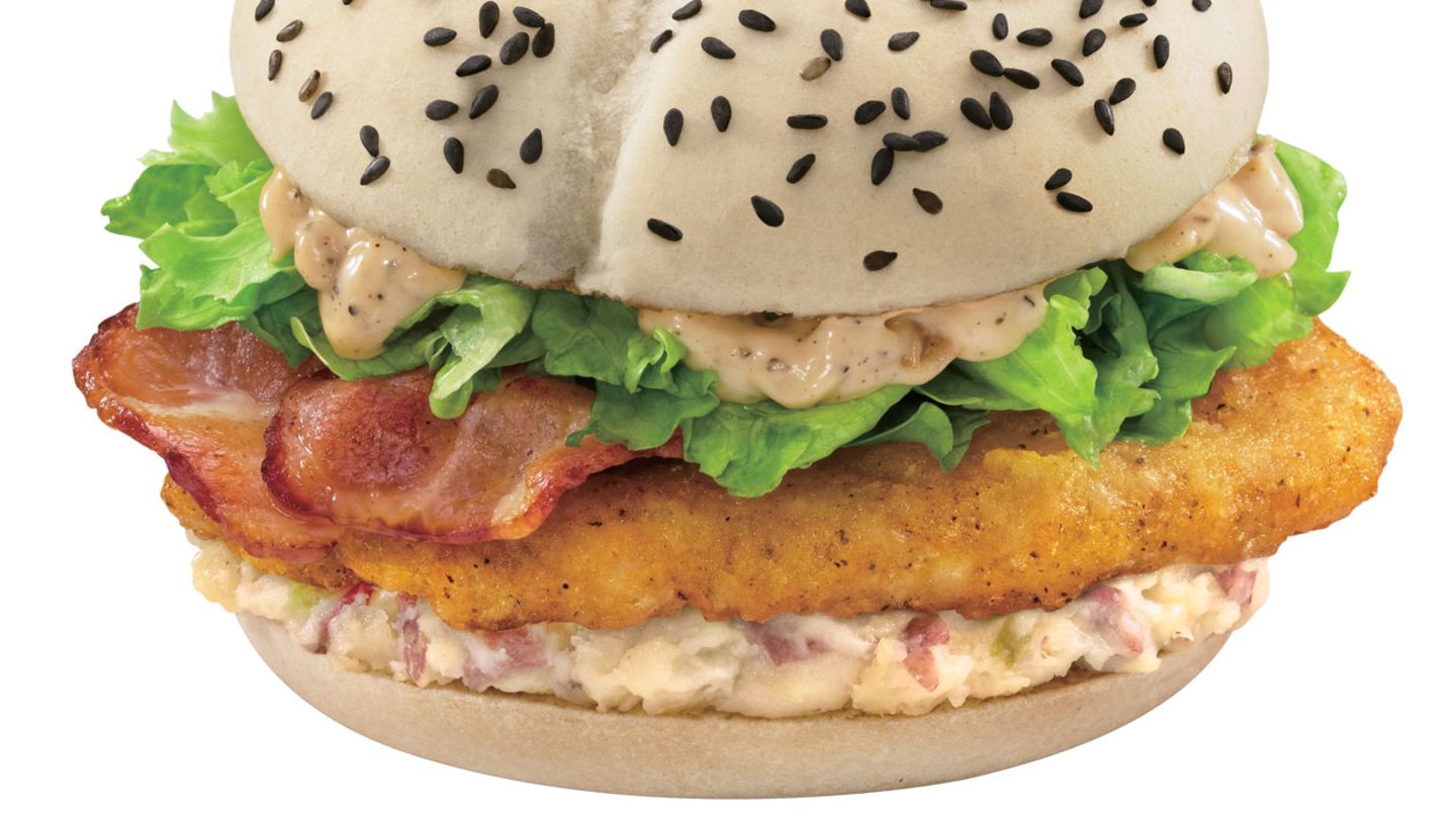 Burger mit weißem Brötchen