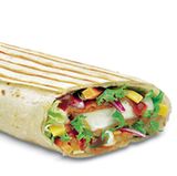 Wrap mit Paneer-Filet und Salsa-Sauce