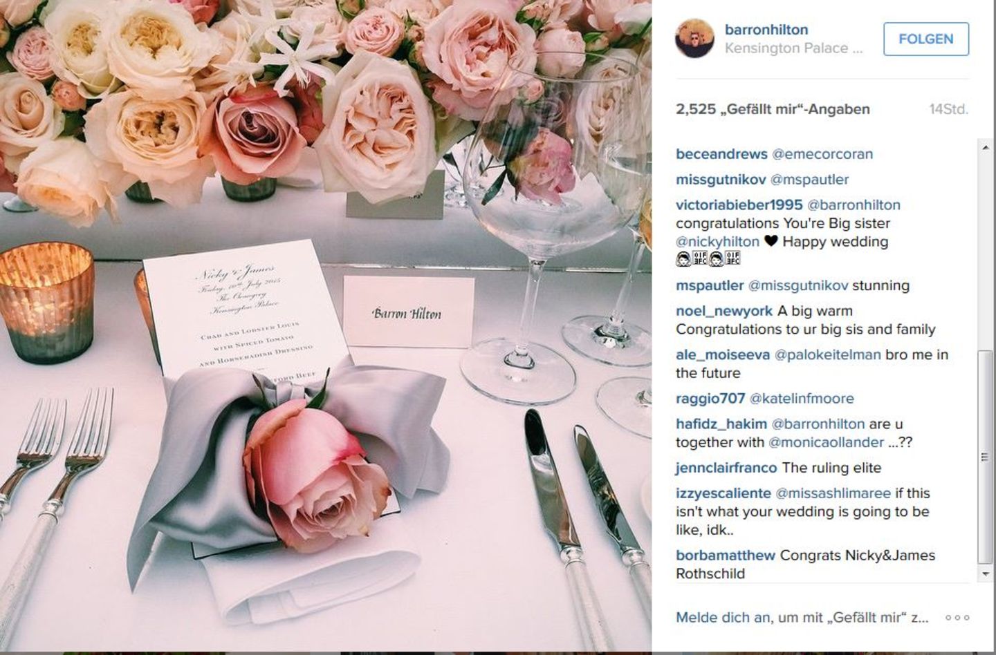 Die Tische sind mit Rosen und feinem Geschirr eingedeckt