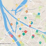Eine Karte von Mannheim mit Markierungen durch User