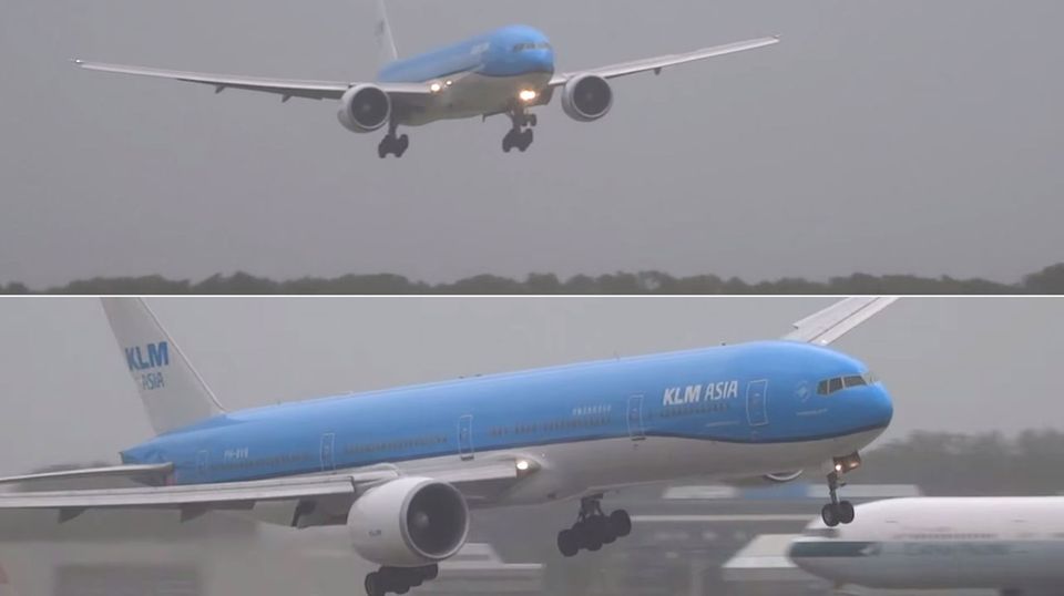 Beinahe-Crash bei Amsterdam: Stürmische Landung Stürmische Landung