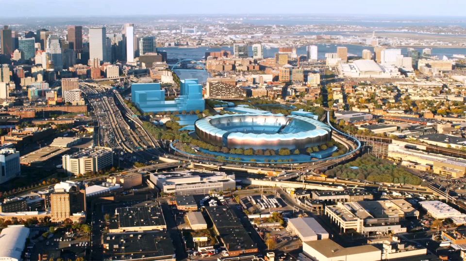 Visualisierung eines Olympiastadions in Boston