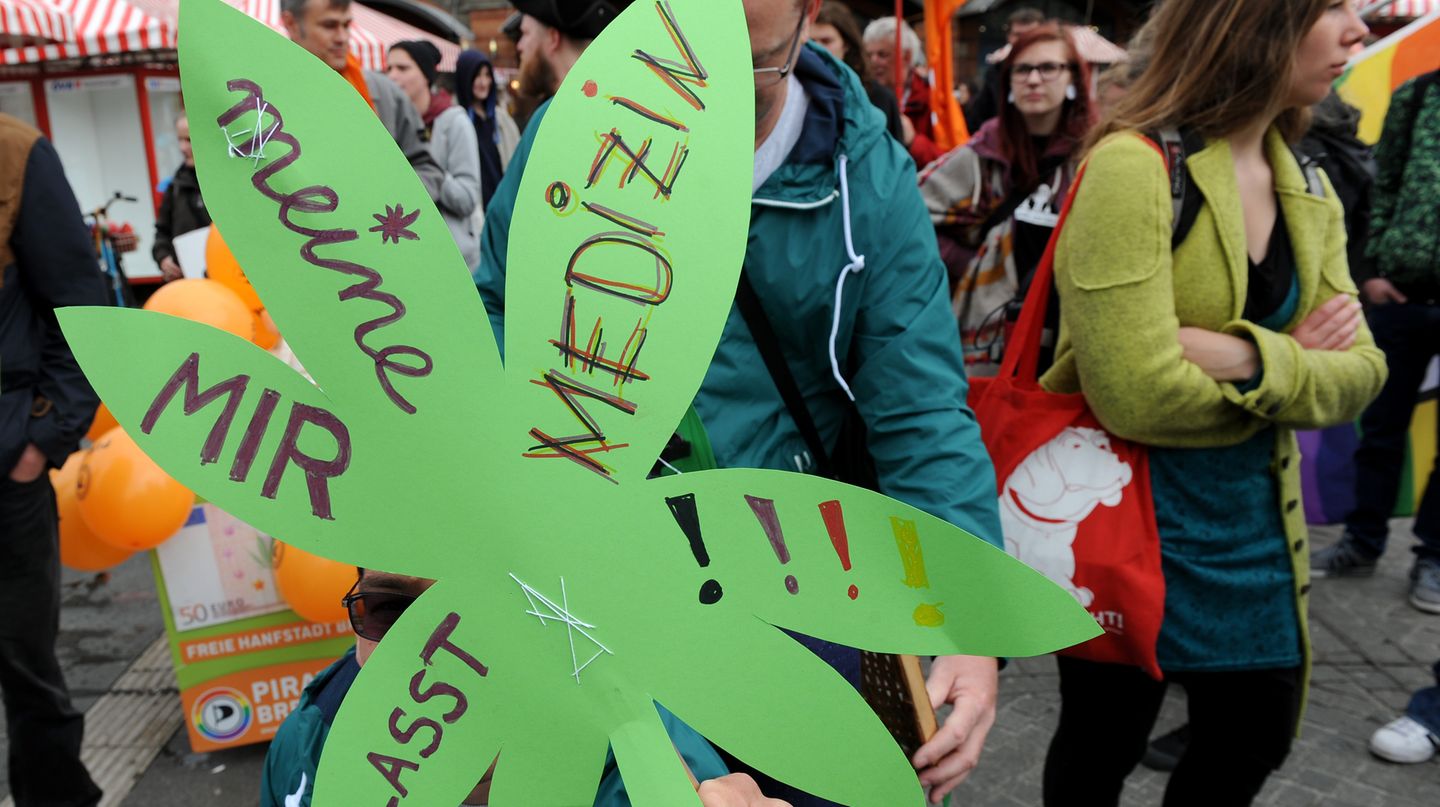 Eine Demonstration für die Legalisierung von Cannabis
