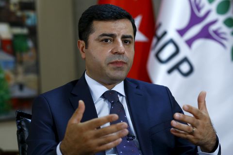 Selahattin Demirtas, Chef der pro-kurdischen Oppositionspartei der Türkei (HDP), bei einem Interview in Ankara