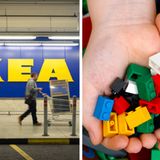 Pepsi-Flaschen, Lego-Steine und das Schild von Sony