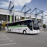 Der Mannschaftsbus von Borussia Mönchengladbach