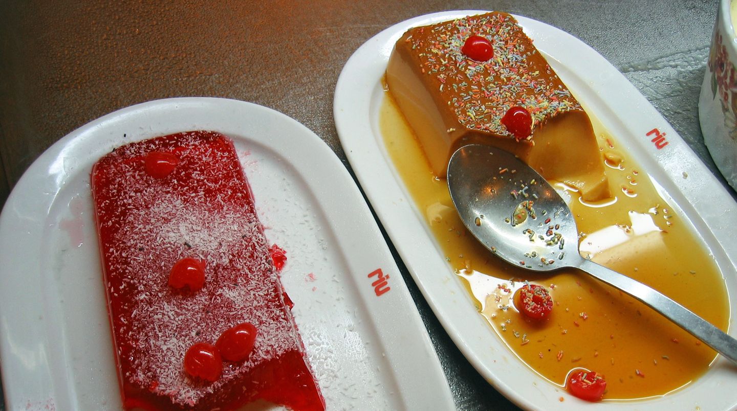 Götterspeise auf den Tellern