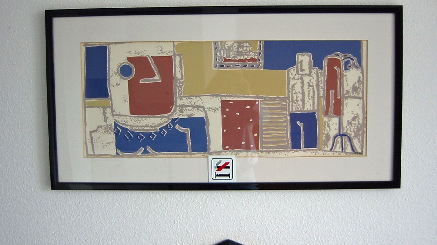 Nichtraucherschild auf Wandbild