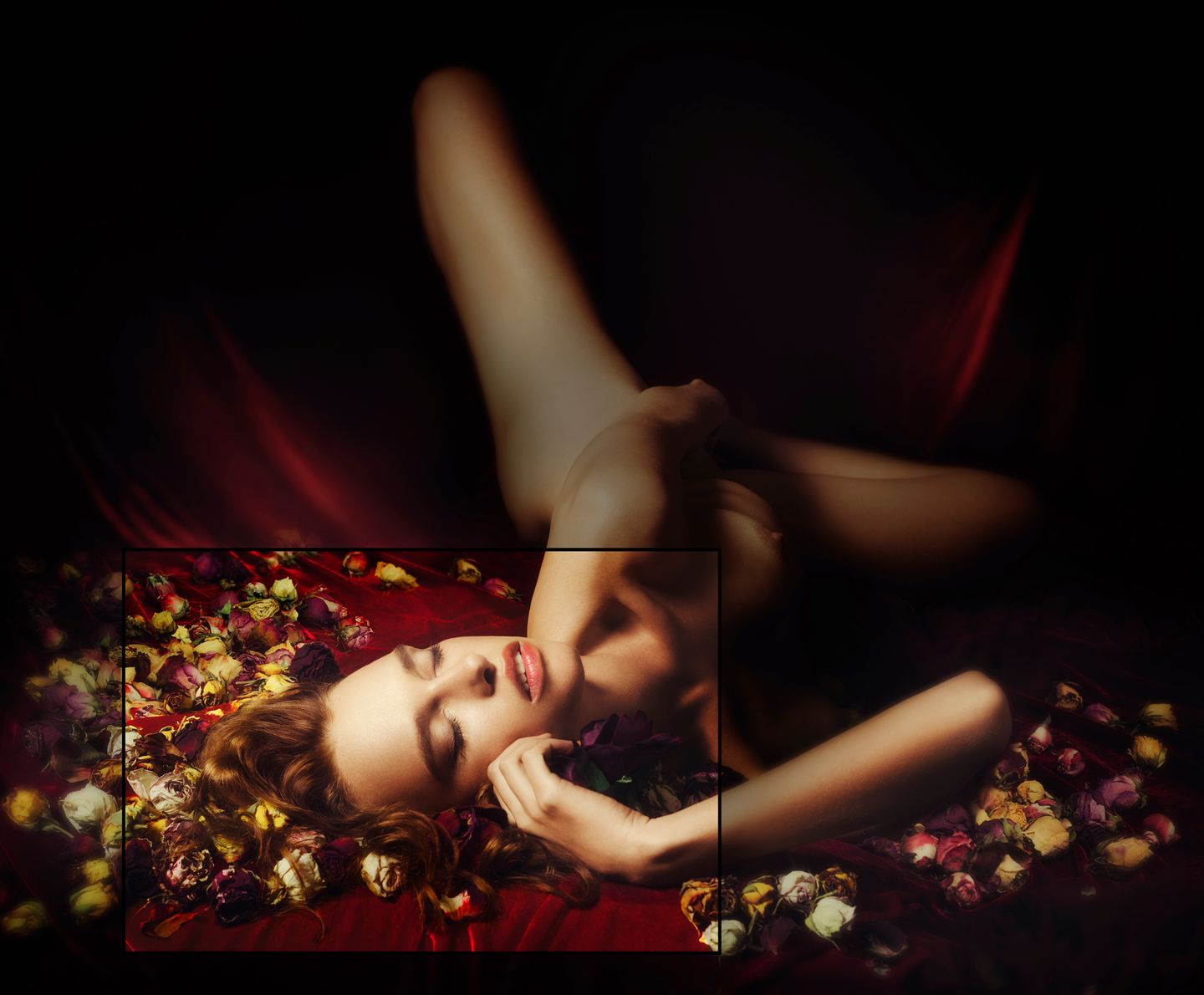 Masha alone with Flowers