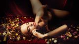 Masha alone with Flowers