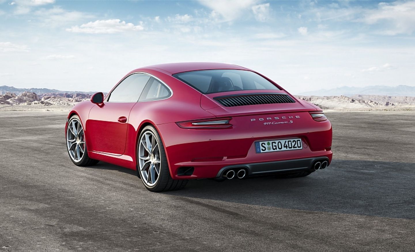Porsche 911 Modellpflege 2016 - mit neuen Lamellen auf dem Heckdeckel und geänderten Rückleuchten