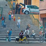 Von nahmen sieht man genauer, wie kunstvoll das Wandgemälde angelegt ist.