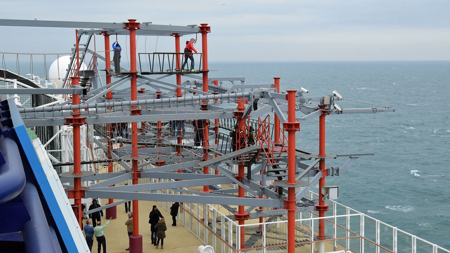 Der Hochseilgarten des "Norwegian Escape"