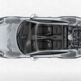 Der Röntgenblick zeigt den Motor mit Ladeluftkühler im Heck