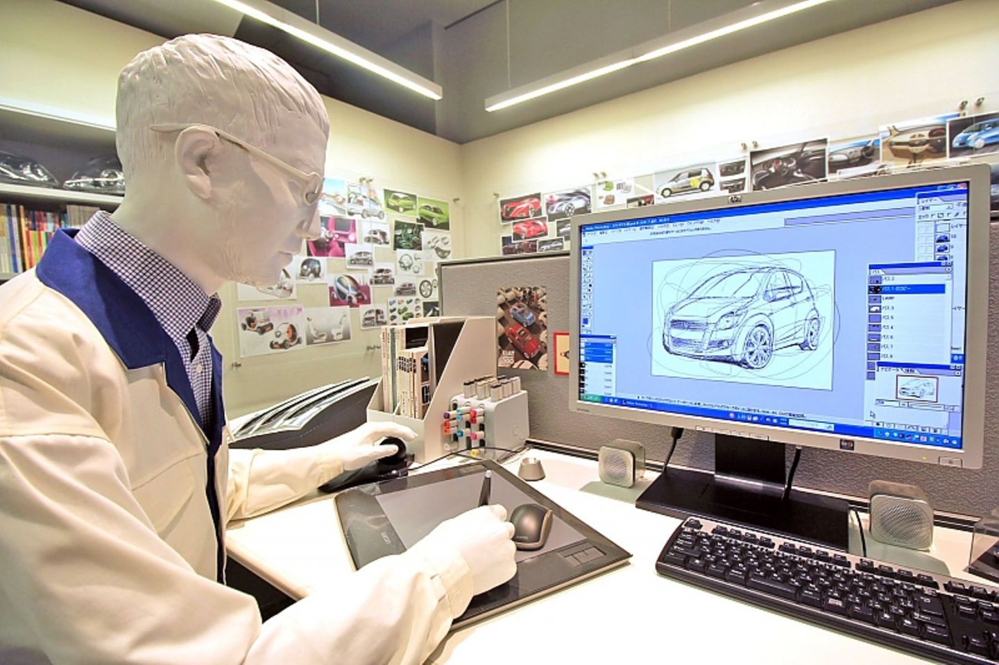 Im Suzuki Plaza werden die Entwicklungsschritte eines Automobils gezeigt.