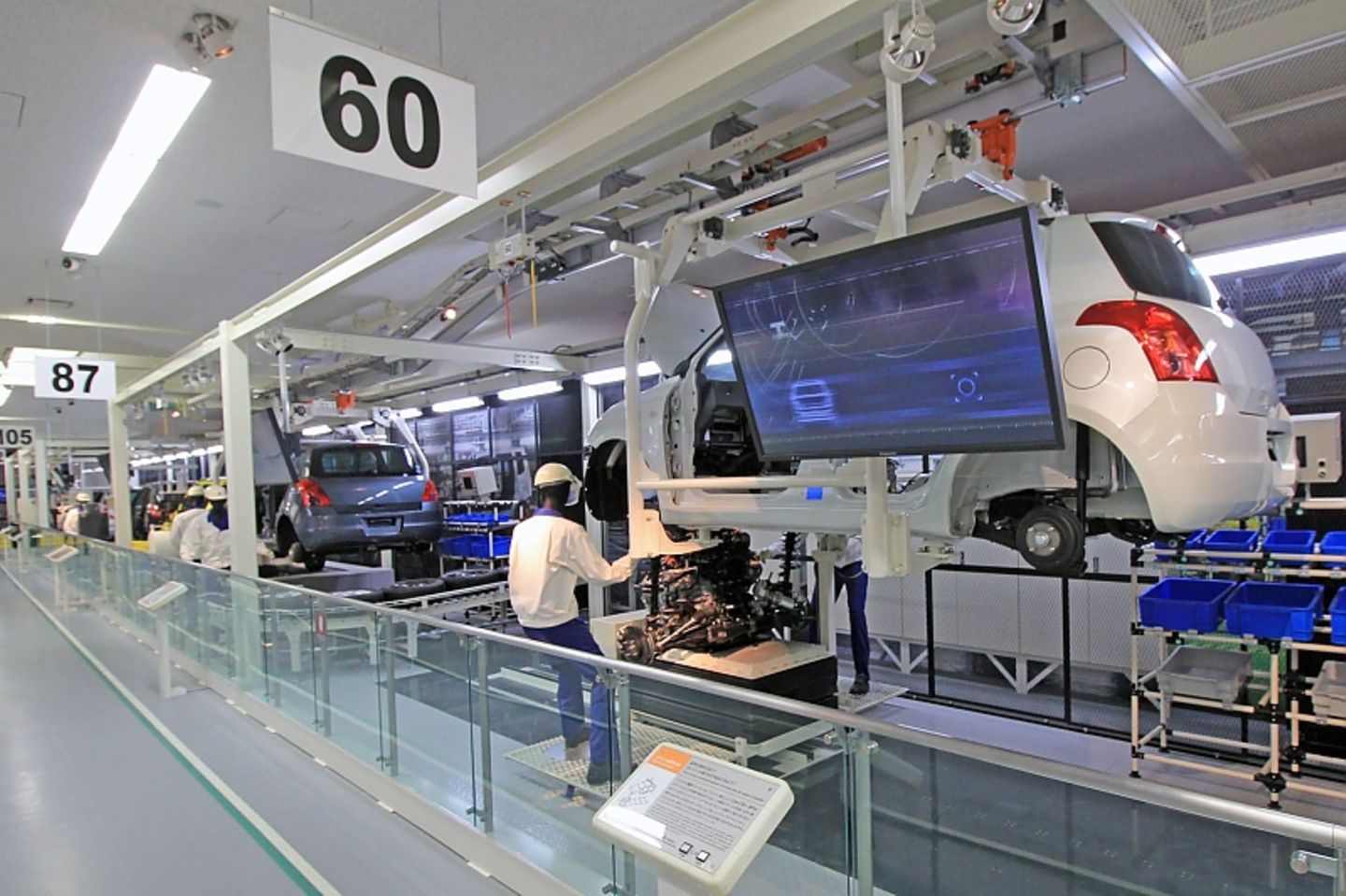 Eine Fertigungslinie im Suzuki Museum.