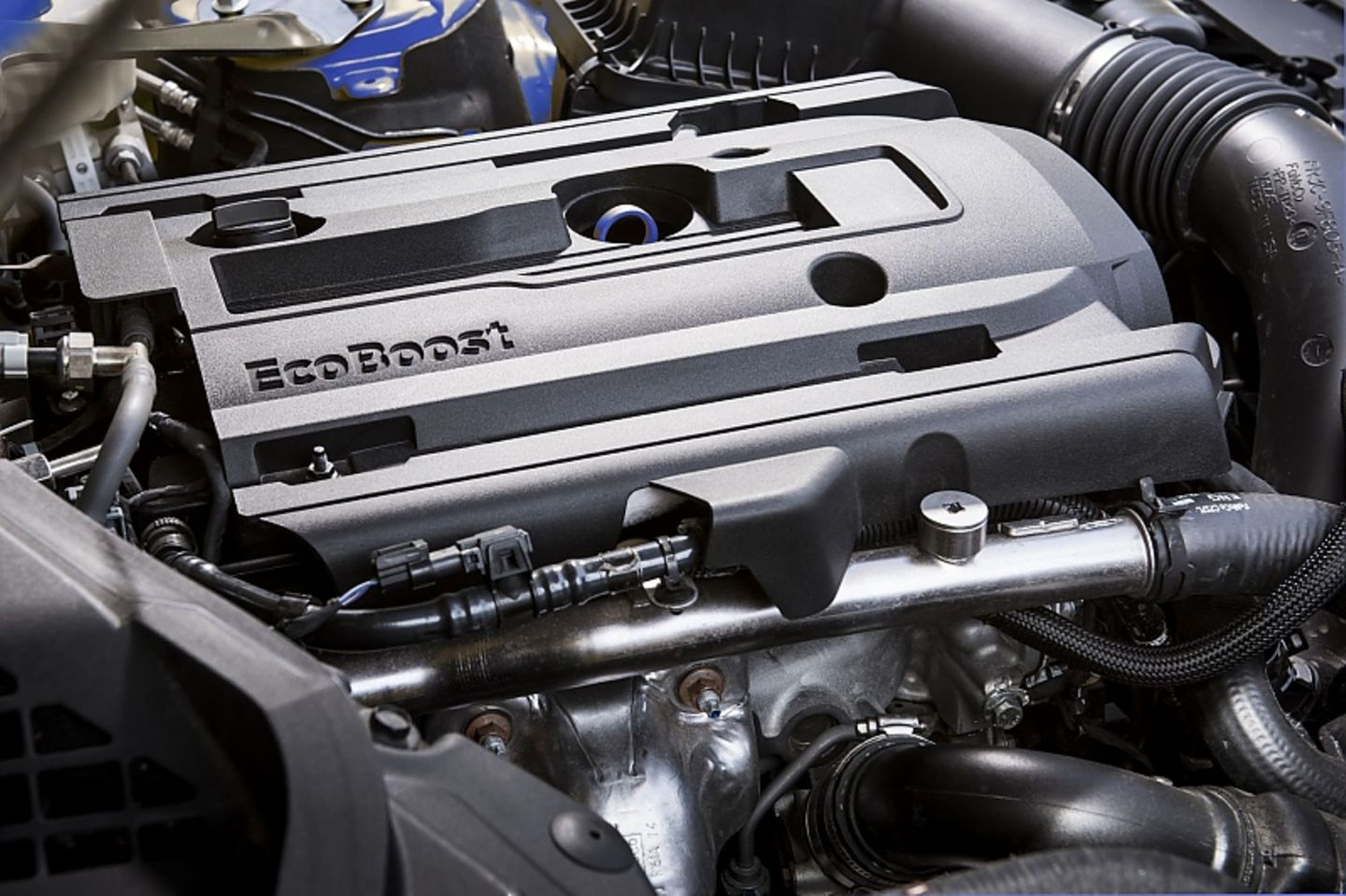 Der 2,3 Liter große Vierzylindermotor des Ford Mustang.