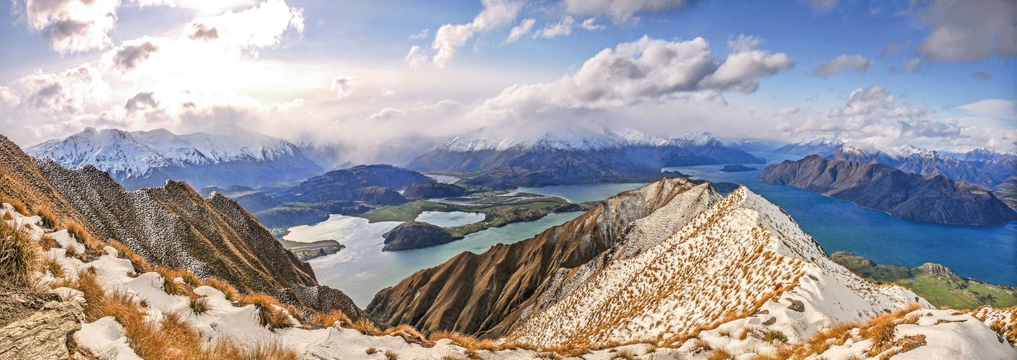 Panormabild der Berglandschaft