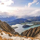 Panormabild der Berglandschaft
