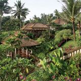 Grüner Hang mit Wohnvillas