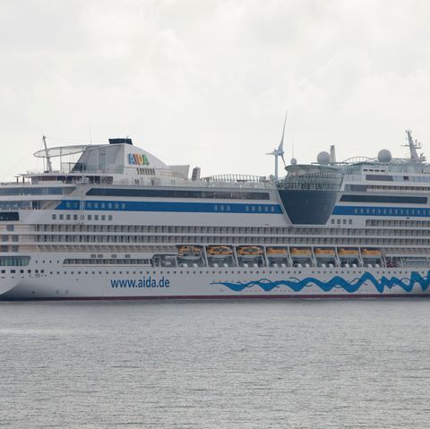 Das Kreuzfahrtschiff AIDAmar auf der Em