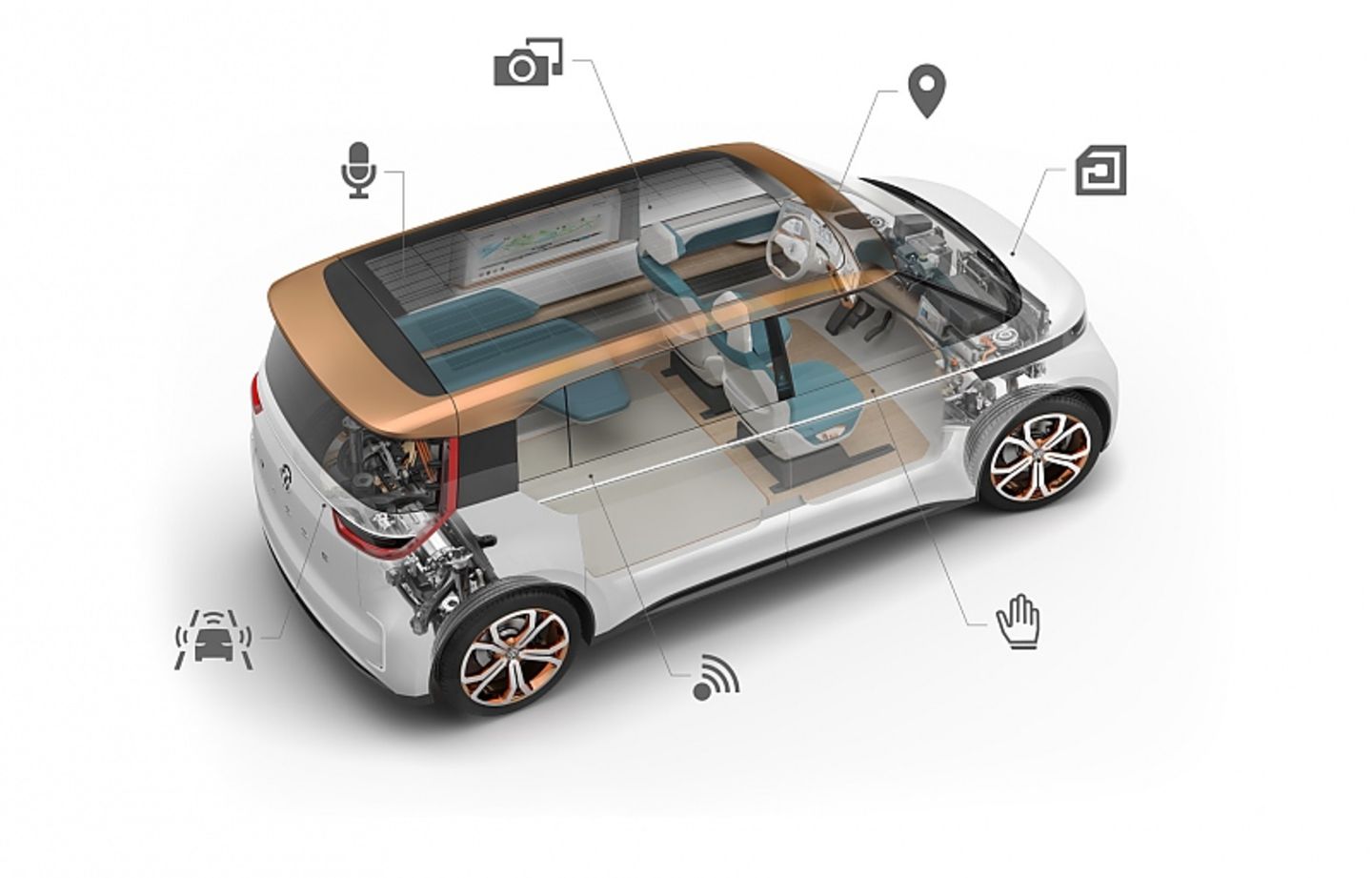 Studie des VW Budd-e auf der CES 2016 in Las Vegas