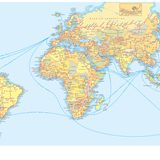 Weltkarte mit Ottos Reisen