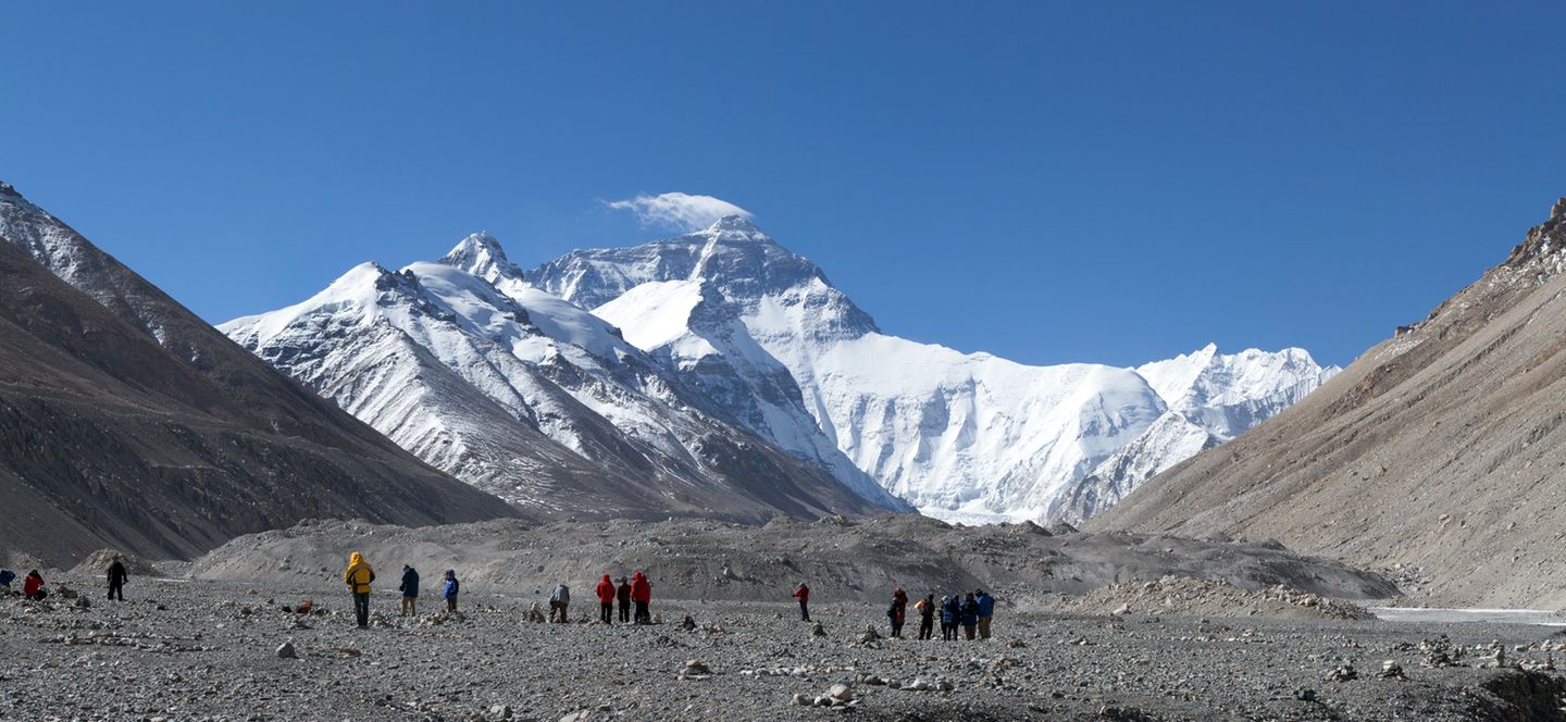 Blick auf den Mount Everest vom Norden