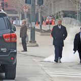 Der weiße Dampf ist im Winter ganz normal.