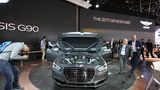 Die Front des Genesis G90 mit dem markanten Kühlergrill