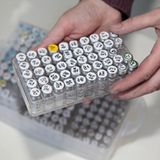 In diesen Behältern befinden sich die Materialproben