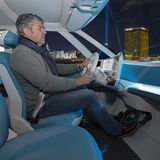 Unterwegs im VW Budd-e in langsamer Fahrt