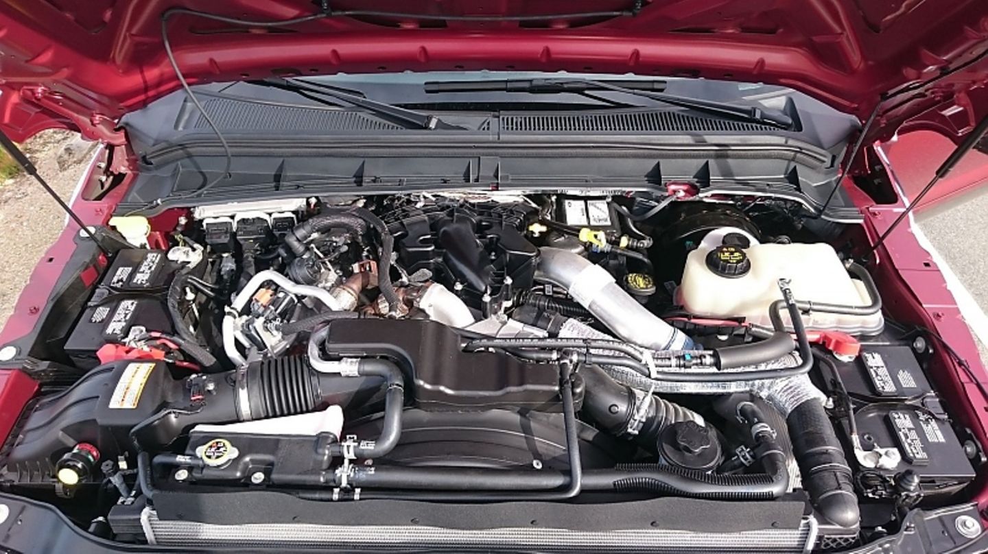 Der V8 des Ford F-350.