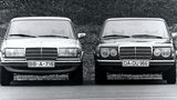 Rund oder eckig: An den Scheinwerfern der ersten Generation der Mercedes-Benz Baureihe 123 konnte man Spitzenmodelle und die wen