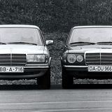 Rund oder eckig: An den Scheinwerfern der ersten Generation der Mercedes-Benz Baureihe 123 konnte man Spitzenmodelle und die wen