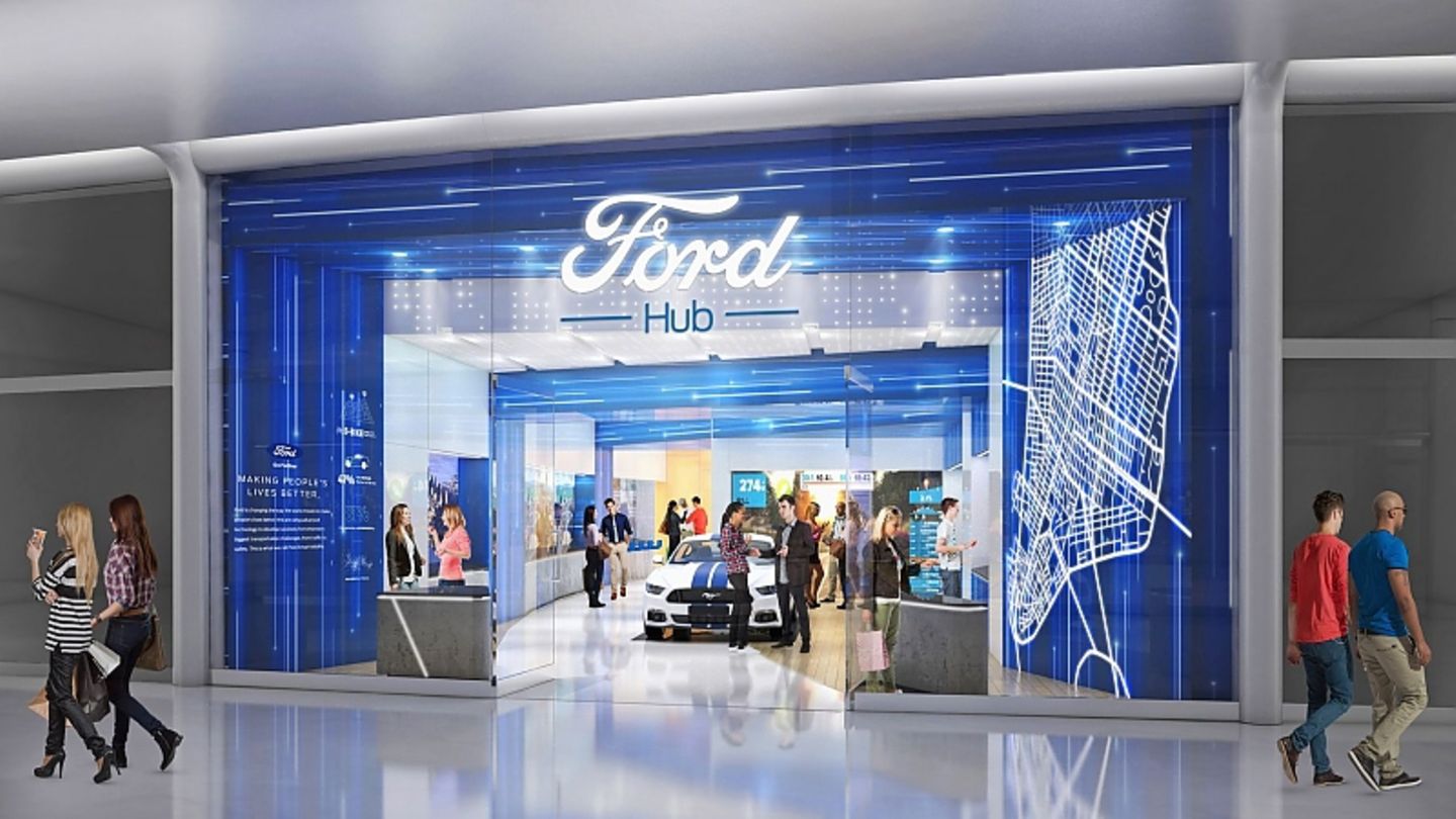 Ein FordHub erinnert stark an einen Apple-Store.