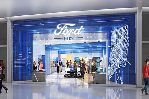 Ein FordHub erinnert stark an einen Apple-Store.