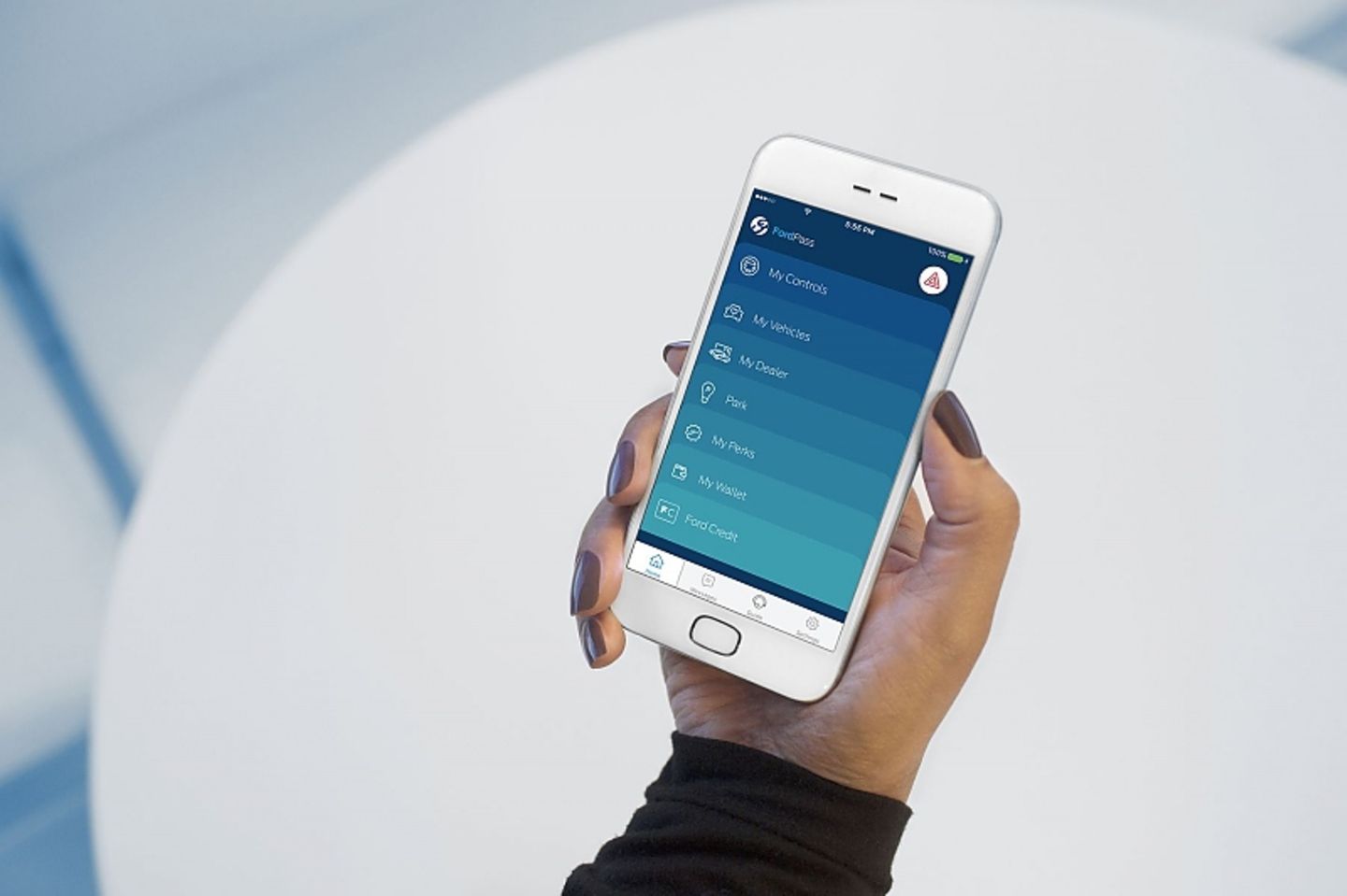 Der Anfangsbildschirm der FordPass-App.