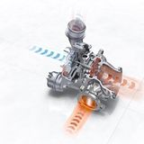 Der Turbolader des Zweiliter-Motors