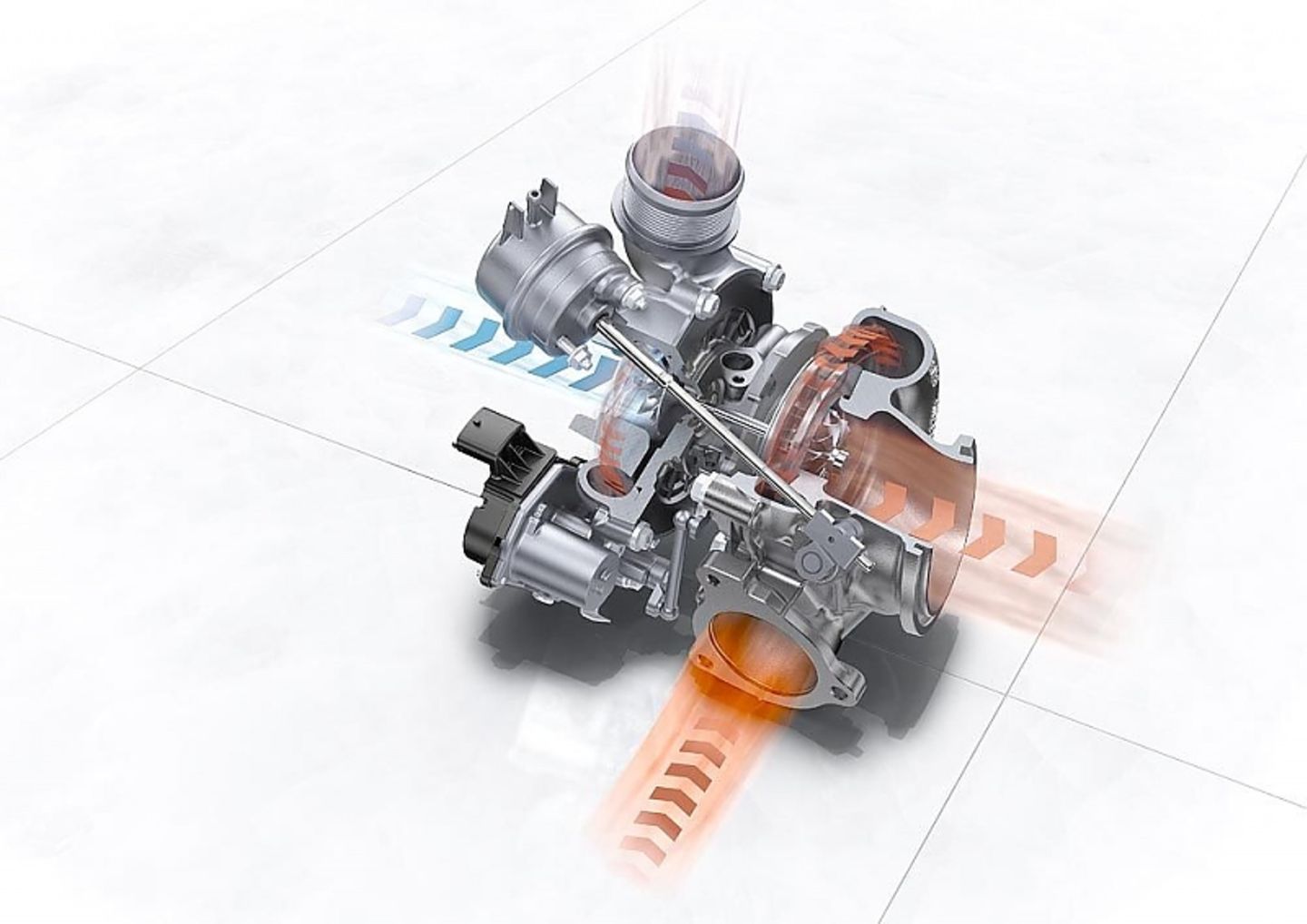 Beim Porsche Boxster S hat der Turbolader eine variable Turbinengeometrie