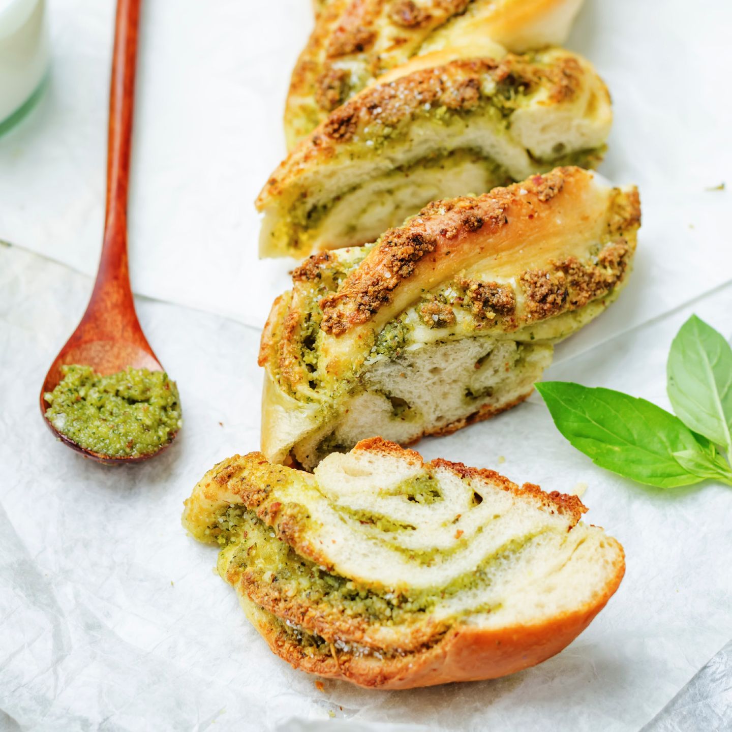 Ein Pesto-Brot.