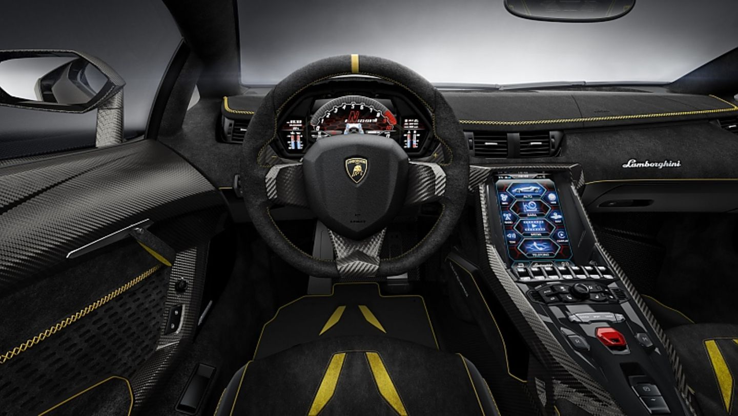 Der Alcantara-Interieur des Lamborghini Centenario 2016