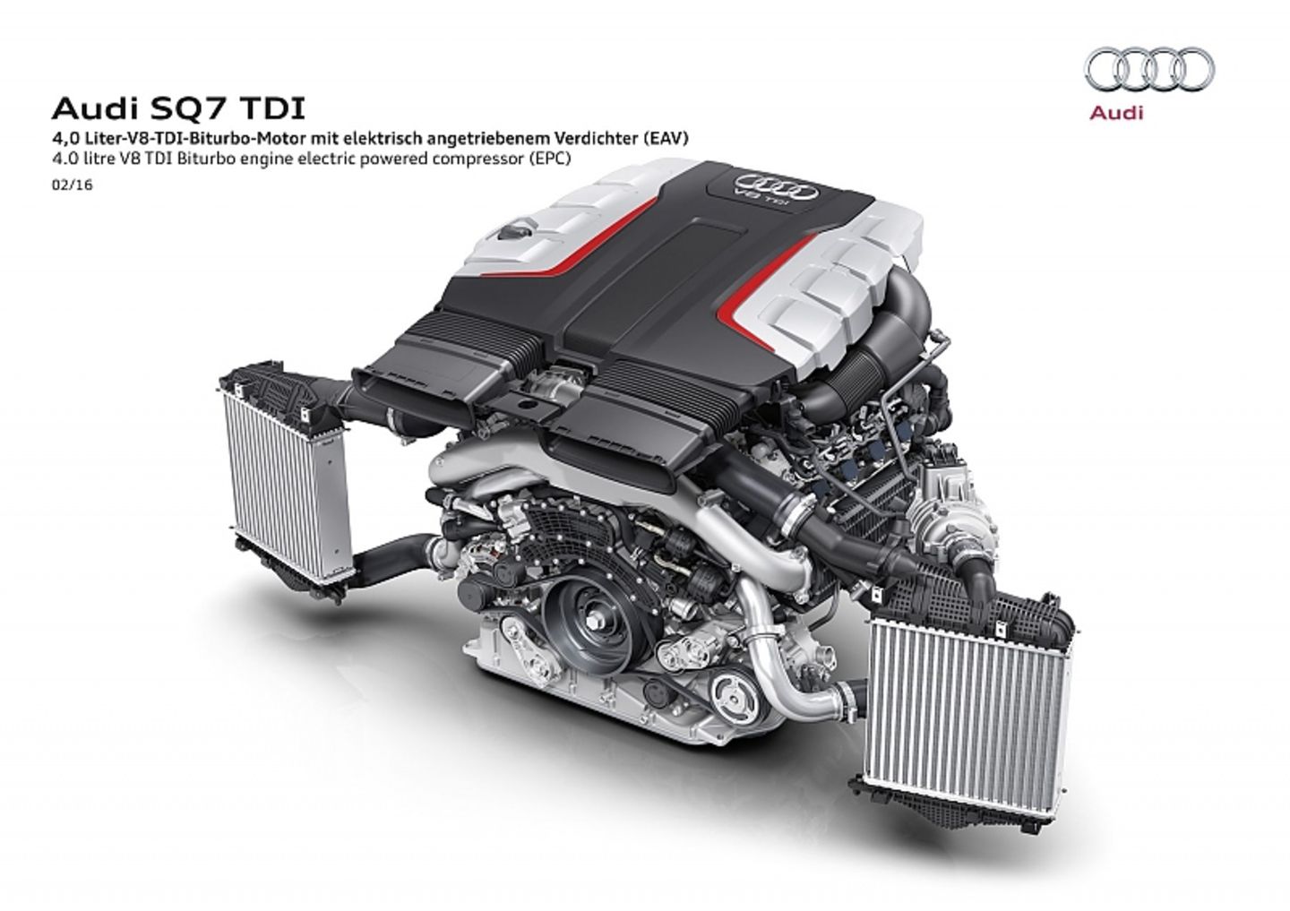 Der 4.0-Liter-V8-TDI-Motor beschleunigt den SQ7 TDI in 4,8 Sekunden von null auf 100 km/h