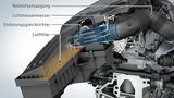 Beim 1,6 Liter Motor wird ein Strömungsgleichrichter im Ansaugtrakt eingesetzt.