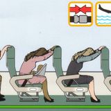 6. Prägen Sie sich die Notfallhaltung ein. Der Kopf wird dabei auf die Knie gesenkt oder an der Vorderlehne abgestützt, wo er sonst aufprallen könnte, die Füße werden fest auf den Boden gepresst.