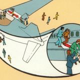 11. Bei Evakuierung über Notrutschen leicht nach vorn beugen, nackte Hautflächen wie Hände oder Unterarme unbedingt vor dem Körper kreuzen, um Abschürfungen zu vermeiden.