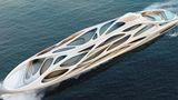 Bei diesem Entwurf handelt es sich um eine Konzeptstudie für eine 90 Meter lange Yacht, die Hadid in Zusammenarbeit mit der Hamburger Werft Blohm + Voss designt hat