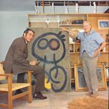 Der Fotograf und der Maler: Josep Planas i Montanyà (links) war mit dem Maler Joan Miró (rechts) befreundet. Beide waren gebürtige Katalanen und Wahl-Mallorquiner. Hier ein Foto aus dem Atelier von Miró in Cala Major, wo er ab 1956 lebte.