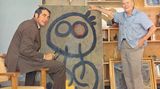 Der Fotograf und der Maler: Josep Planas i Montanyà (links) war mit dem Maler Joan Miró (rechts) befreundet. Beide waren gebürtige Katalanen und Wahl-Mallorquiner. Hier ein Foto aus dem Atelier von Miró in Cala Major, wo er ab 1956 lebte.