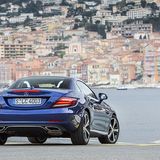 Auch das Heck des Mercedes SLC 300 zeigt sich kaum modifiziert